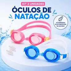 Kit 2 Oculos Natação Infantil Mergulho Piscina Menina Menino Ajustavel Vedação