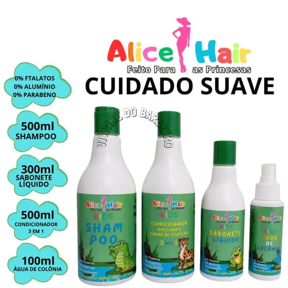 Kit Higiene Infantil Cabelo e Corpo Kids Kit P Chá Revelação