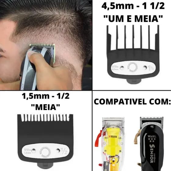 Kit Pente De Disfarce Máquina Babyliss 0,5 E 1,5 Barbeiro