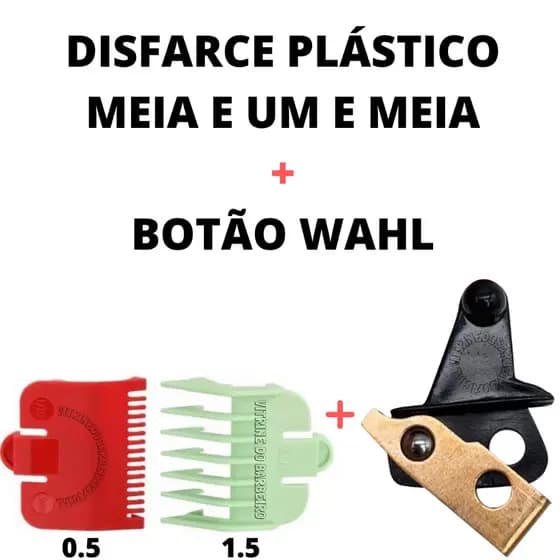 Botão Liga E Desliga +Kit Pentes P/ Navalhado 0.5 e 1.5