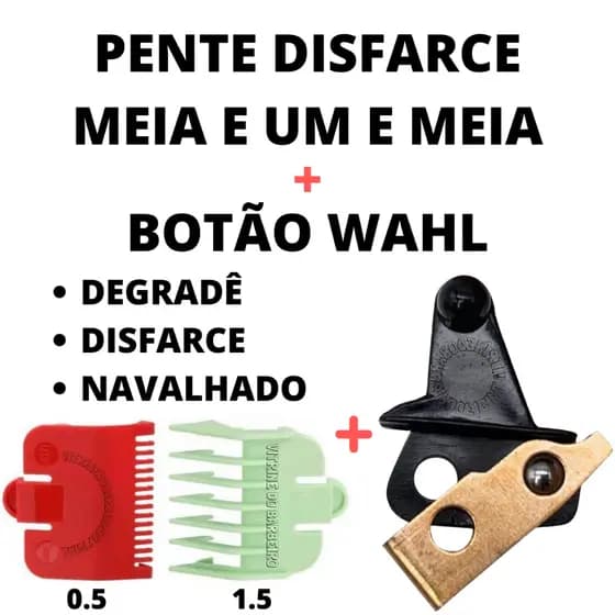 Botão Liga E Desliga + Kit Pentes P/ Navalhado 0.5 e 1.5