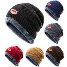 Gorro Touca Inverno Lã Masculino Forrada Pelinho Estilosa Frio Intenso