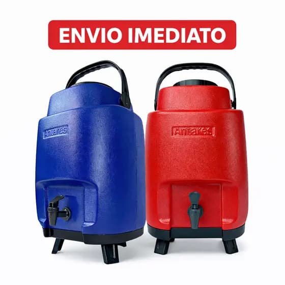 GARRAFA TERMICA RESISTENTE GELADO E QUENTE ANTARES 12 E 8 LITROS VERMELHO E AZUL COM TORNEIRINHA ENVIO IMEDIATO