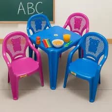 Mesinha e Cadeira Infantil  Menino Menina Feminino Masculino Rosa e Azul Criança Estudo e Alimentação Brincadeiras