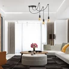 Lustre Aranha Com 3 Pendentes Cabo 2 Metros 110/220v