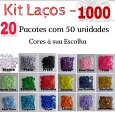 Laços de Cetim lacinhos para lembrancinhas N°2 - 20 Pacotes Com 50 unidades Cada