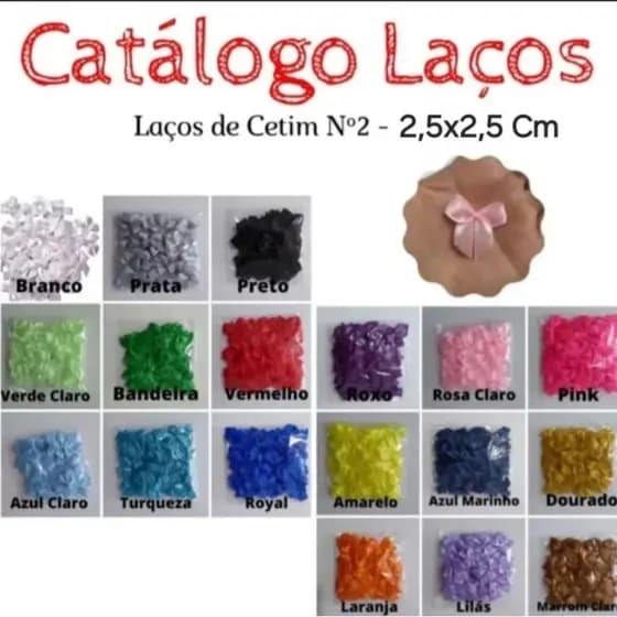 Laços de Cetim lacinhos para lembrancinhas N°2 - 60 Pacotes Com 50 unidades Cada