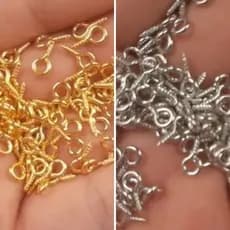 100 Mini Pitão Rosqueável  10x5mm para Chaveiros e Artesanato
