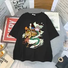 Camiseta Básica camisa unissex Personagens Estudio Ghibli