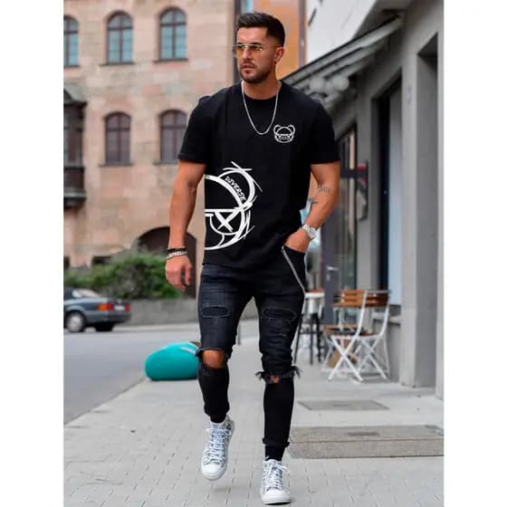 Camiseta Urso Diverse Street Wear Camisa algodão casual unisex