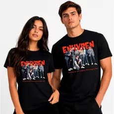 Camisa Enhypen Grupo Coreano T-Shirt Kpop Engene Look Unissex Preta
