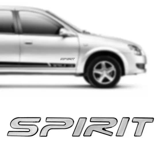 Emblema SPIRIT Gm Celta Prisma todos Adesivo prata e contorno preto resinado