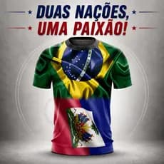 Camiseta Brasil E Haiti União Países Torcida Copa