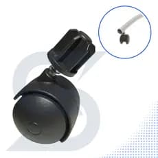 Kit com 4 Pçs Rodinhas Giratórias 40mm Pino 6mm + Bucha de 1", Para Arara de Roupa de Chão Desfile