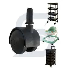 Rodinhas Giratórias de 40mm Para Móveis Pino Preto