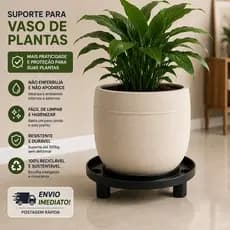Suporte Para Botijão de Gás e Vasos de Plantas Com pezinhos Preto Premium Injeplastec