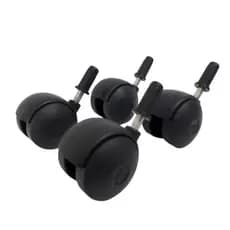 Kit Rodinhas Giratórias 40mm Pino 6mm Preto Fruteira Gaveteiro Mais Bucha De Meia
