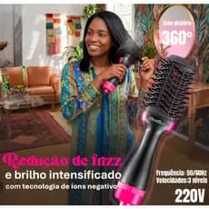 Escova Secadora Multifuncional 2 em 1 Profissional 220V Escova Alisadora e Secadora com Tecn