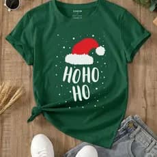 Camiseta Casual 100% Algodão Premium Natal Familia HOHOHO Goro Lançamento 2026 Envio Imediato TREVIX!