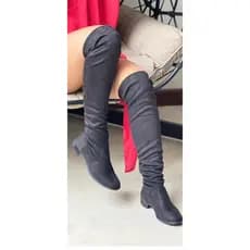 Bota Montaria Over The knee Feminina camurça Moda Inverno