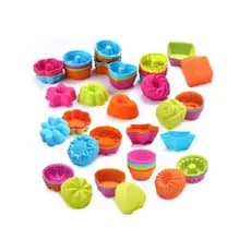 Kit com 36 Peças Formas Forminhas Silicone Cupcake Muffin Bolo Formatos Modelos Diversificados