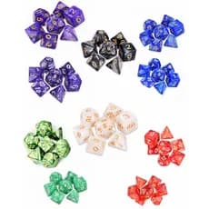 Jogo 7 Dados Conjunto Dungeons And Dragons D&D Poliédricos D4 D6 D8 D10 D10% D12 D20 Para RPG D Mesa Tabuleiro Perolados