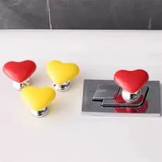 Botão De Puxador Pressão De Sanitários Em Forma De Coração Decoração Descarga De Água Banheiros