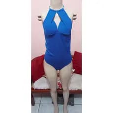 colan,maiô ,Cruzado Costas Body feminino P BODY MANGA CURTA BÁSICO MODERNO COM DECOTE  E FORRO bojo