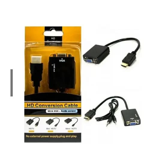 Adaptador Hdmi Para Vga Hd Conversion Cable saída de áudio Jorge
