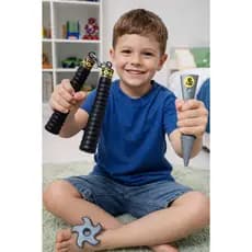 Kit Ninja Brinquedo Infanti com Shuriken e Kunai Estilo Anime Naruto Aventura para Crianças