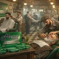 Lâmina De Barbeador Barbear Master Barba Cartela 50 Lâminas 10 Caixinhas com 5 lâminas