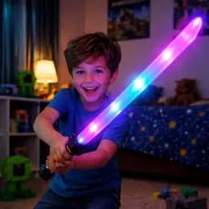 Espada Brinquedo Ninja Samurai Luz Som Sensor Movimento com LED 1 unidade