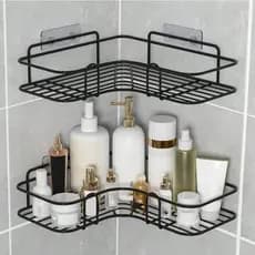 Suporte Porta Shampoo Organizador Prateleira Canto Box Banheiro Sabonete Nicho Com Adesivo Sem Furar a Parede Cozinha