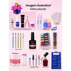 Kit Unhas Gel Reposição Completo Acrigel Manicure Iniciante Profissional  Imediato