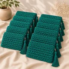 Clutch nécessaire chic em fio de malha