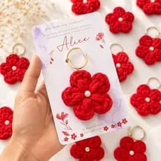 Chaveiro flor de crochê - lembrancinhas - maternidade - chá de bebê - aniversário - sob encomenda