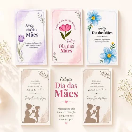 Cartão de Dia das Mães 5x9cm -Mimos, lembrancinhas e Clientes -kits 30/50/100 un - PRONTA ENTREGA