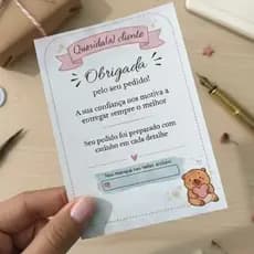 Carta Folheto de agradecimento ao Cliente - Empresa, loja, embalagem