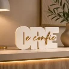 Letreiro Ore e Confie 3D Decorativo Frase Bíblica Home Decor