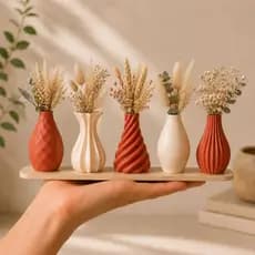 Kit 5 Mini Vasos Decorativos para Lavabo, Sala, Escritório, Casa| Decoração Minimalista