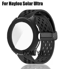Para Haylou Solar Ultra Smartwatch Relógio Inteligente Caso Cinta Protetora Pára-Choques Capa Casos Silicone Macio Espor