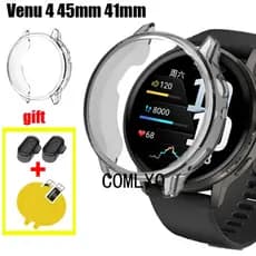 Para Garmin Venu 4 45mm 41mm Caso De Smartwatch Relógio Inteligente Protetor Pára-Choques TPU Meia Capa Filmes Protetore
