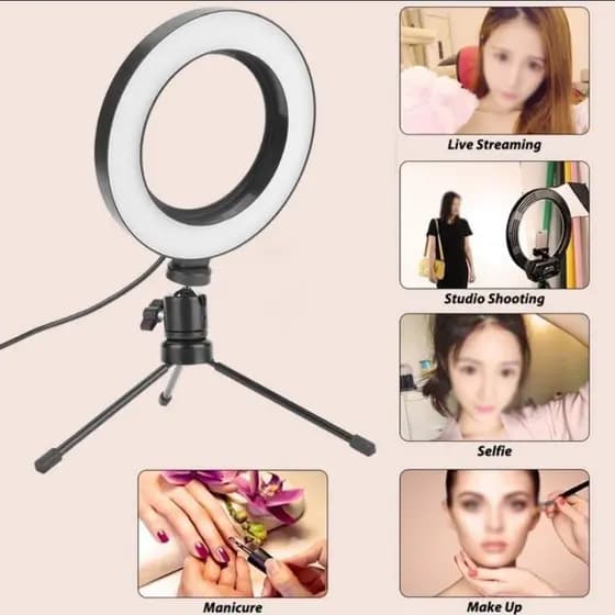 Ring Ligth Iluminador Profissional Usb de Mesa 6 polegada 16cm para Maquiador Youtuber