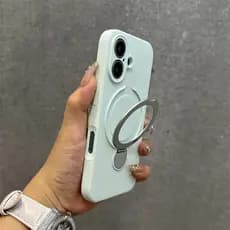 360°Suporte giratório ultrafino capa protetora de Silicone líquido iPhone16pro 15 14 promax à prova de choque espessada