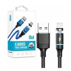 Cabo Carregador Magnético Usb Tipo C Carregador Magnético 2.4A 2 metros Cabo Carregador Tipo C