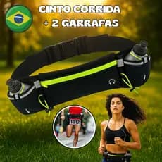 Cinto Hidratação +2 Garrafas Corrida Maratona Trail Triatlo C/ Porta Numero e Bolso