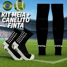 Kit Meia Antiderrapante Pro Trusox Socks + Meião Cortado Canelito Finta