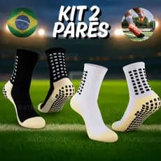 Kit 2 Pares Meia Antiderrapante Futebol Trusox Pro Socks Esportiva Corrida Ciclismo Academia 35-442