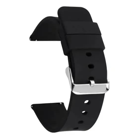 Pulseira Silicone 22mm Fecho Tradicional Compatível Relógio Smartwatch Amazfit Reposição Preto