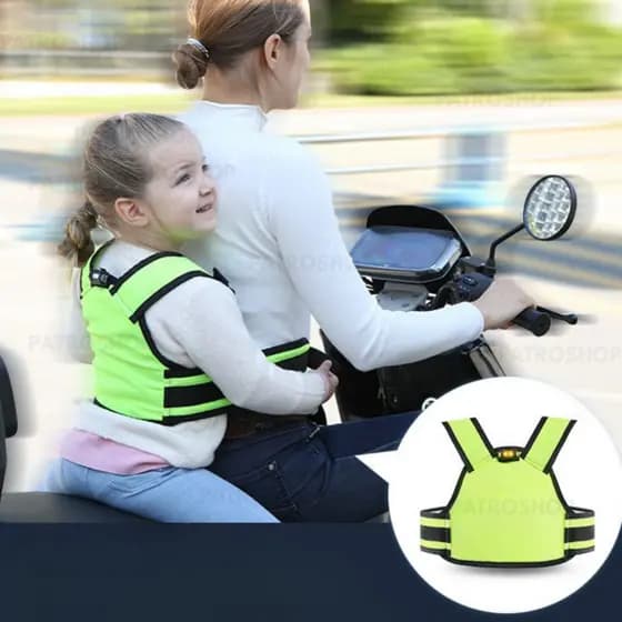 Colete de Segurança Infantil para Moto e Bicicleta Cinto Segurança Garupa Criança Ajustável
